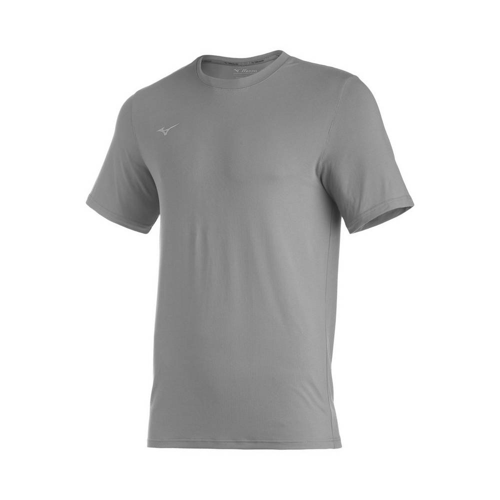 Mizuno Comp Diamond Short Sleeve Crew - Erkek Tişört - Gri Türkiye (MOQXBI-375)